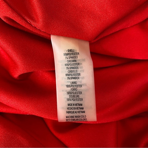 Vince Camuto Red Elbow Sleeve Ruched Sheath Dress - Picture 9 of 9